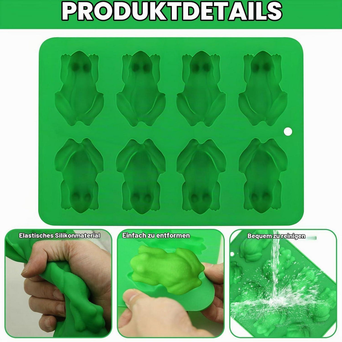 2x Frosch Silikonform für Süßigkeiten & Schokolade