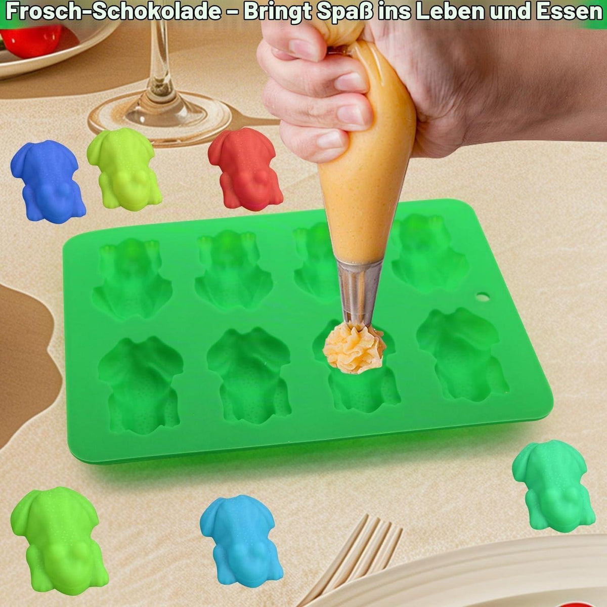 2x Frosch Silikonform für Süßigkeiten & Schokolade