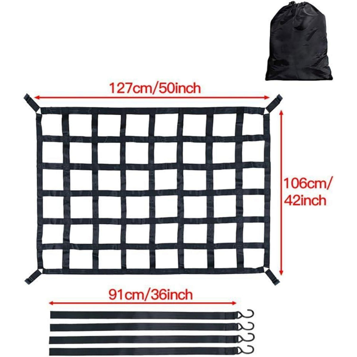 Gepäcknetz für LKW & Anhänger – 106x127cm Ladungssicherung