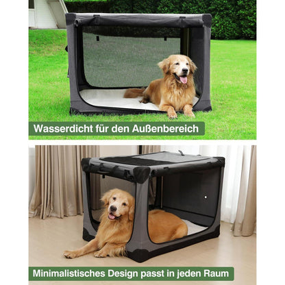Faltbare Hundebox für mittelgroße Hunde – Grau, 106x78x78cm