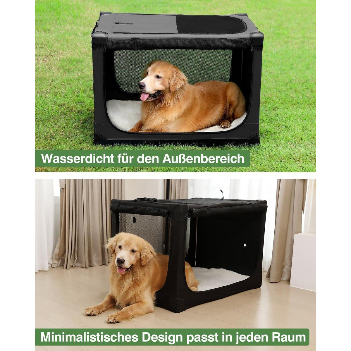 Faltbare Hundebox für mittelgroße Hunde – Reisebox mit Bett