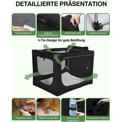 Faltbare Hundebox für mittelgroße Hunde – Reisebox mit Bett