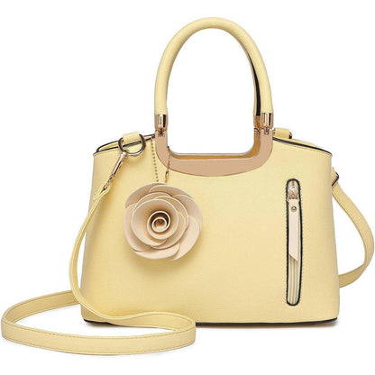 Schwarze Miss Lulu Handtasche Damen Blumen Retro in Lederoptik