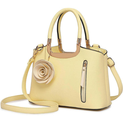 Schwarze Miss Lulu Handtasche Damen Blumen Retro in Lederoptik