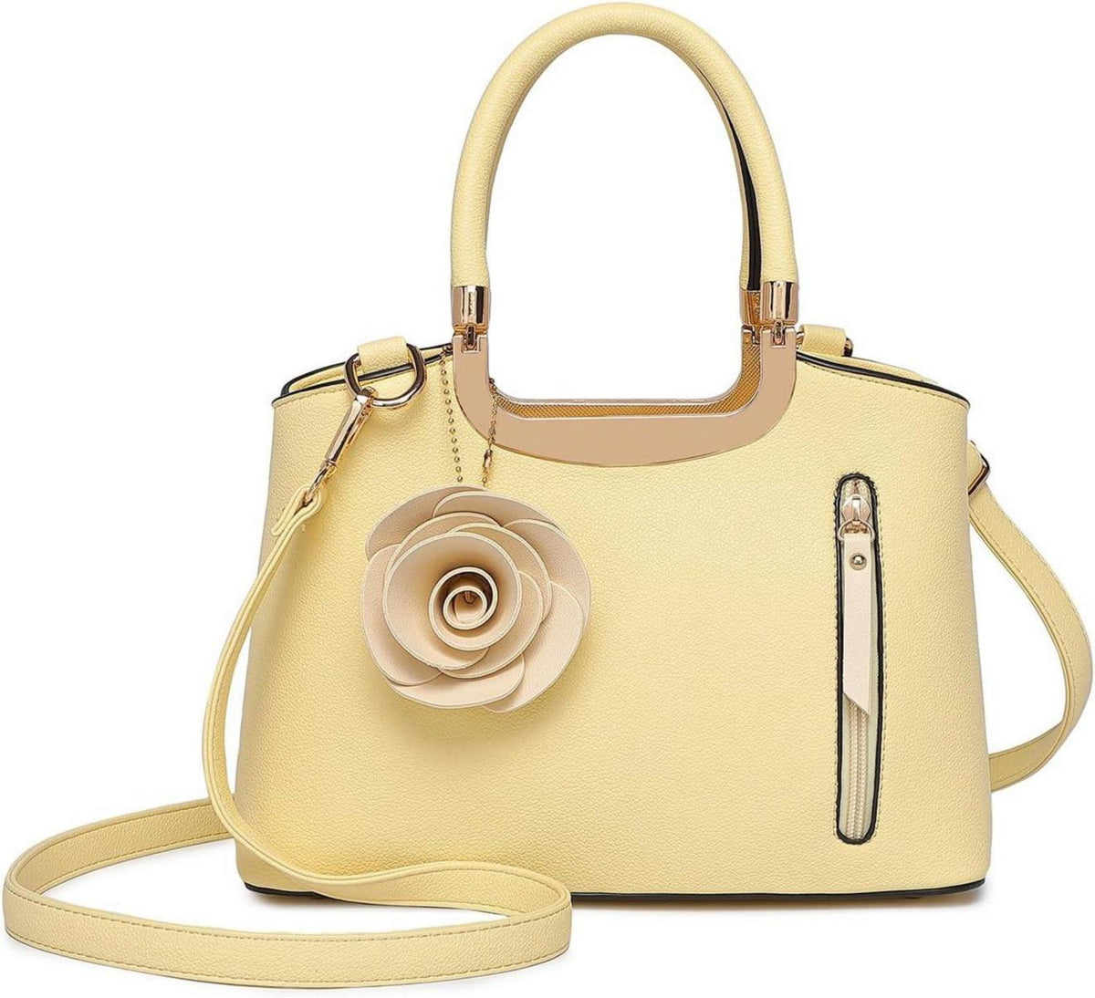 Stilvolle Handtasche Damen Blumen PU Leder Retro Umhängetasche