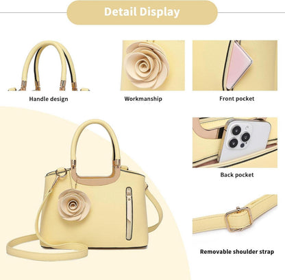 Miss Lulu Damen Handtasche Blumen Henkeltasche Schultertasche Umhängetasche Elegante Retro Tasche