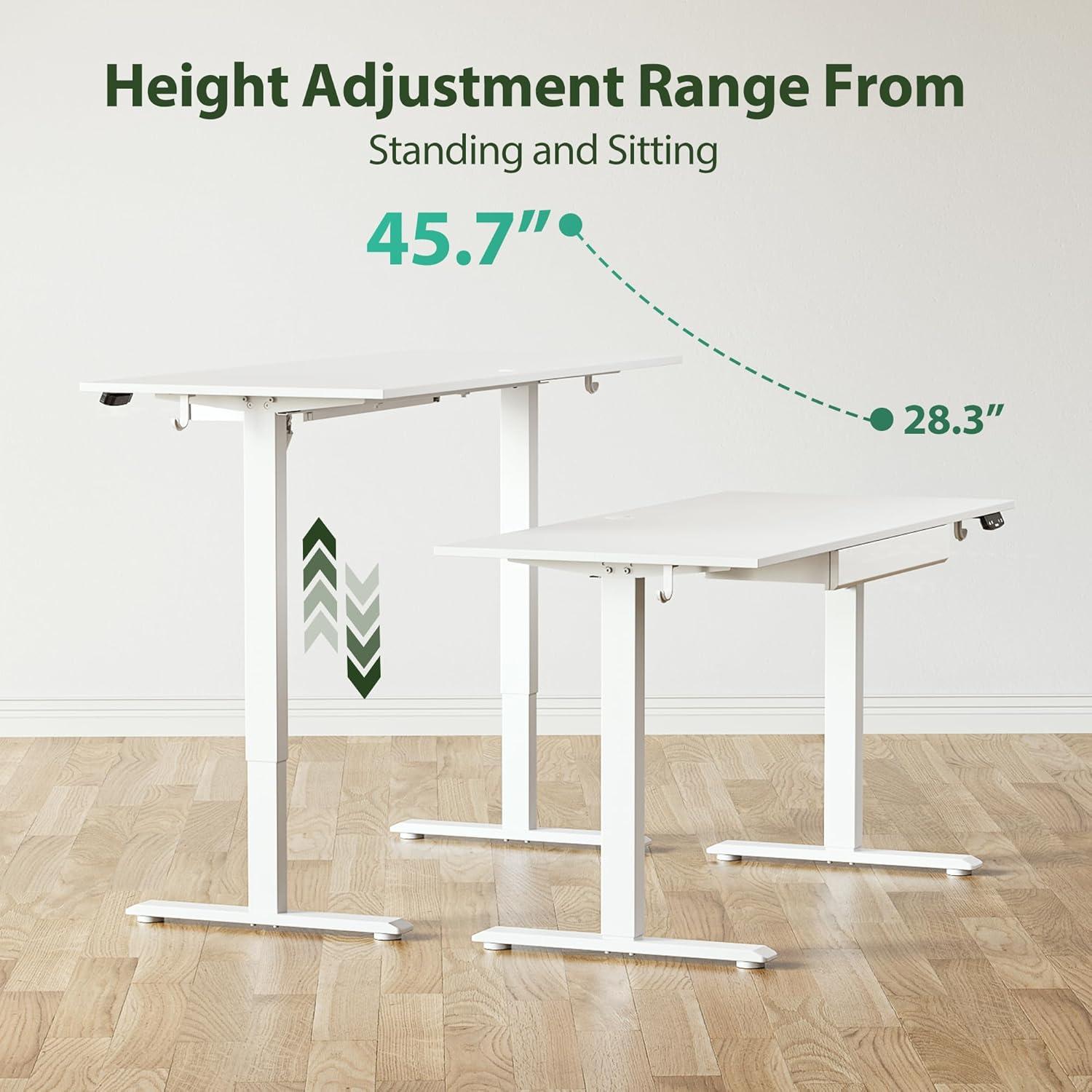 Elektrischer Stehschreibtisch höhenverstellbar Holz Weiß 120*60cm neu