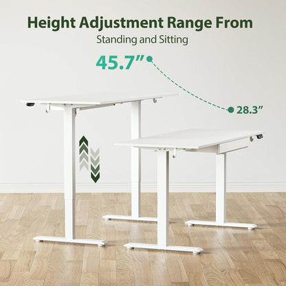 Elektrischer Stehschreibtisch höhenverstellbar Holz Weiß 120*60cm neu