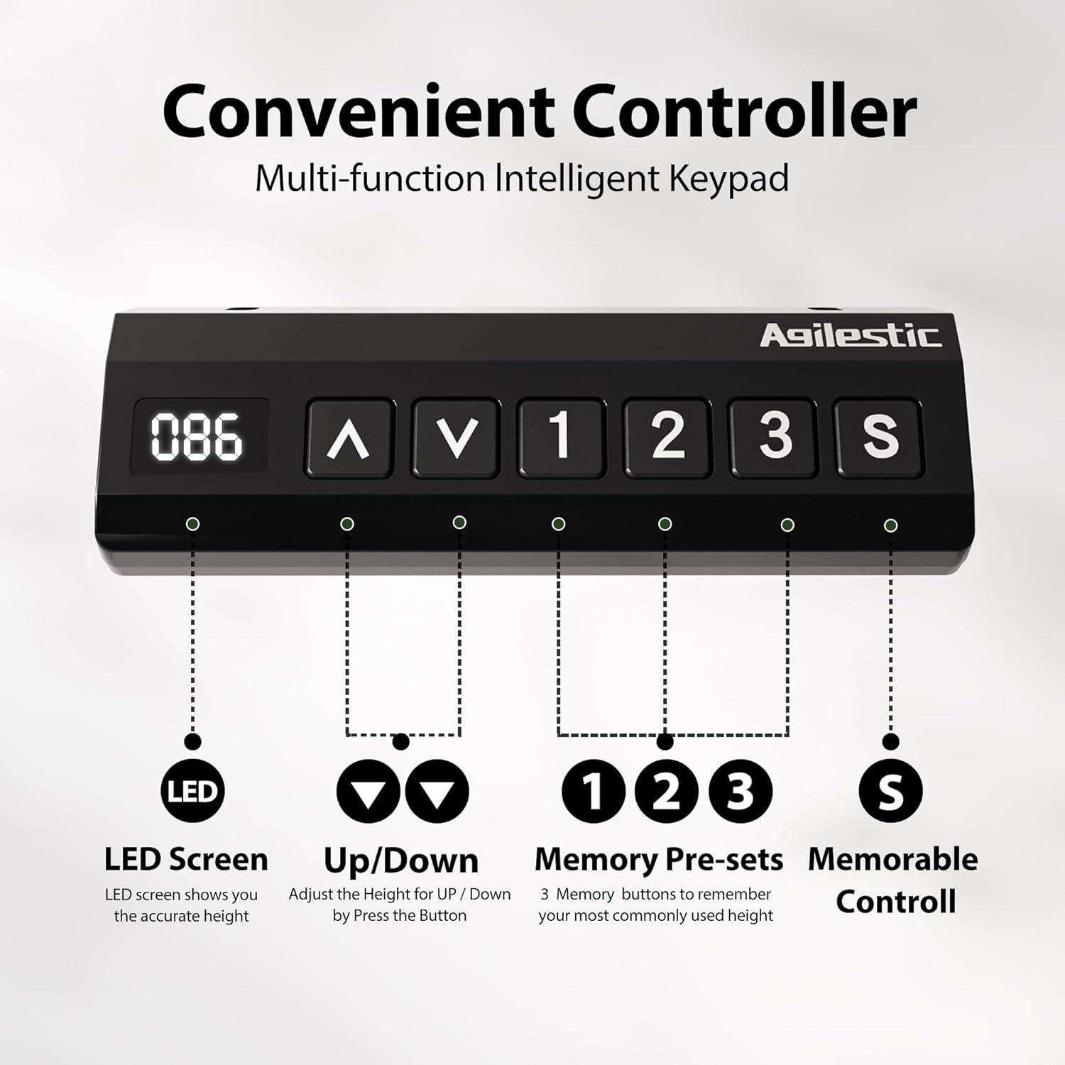 Ergonomischer L-förmiger Stehschreibtisch 160x140 cm LED Licht