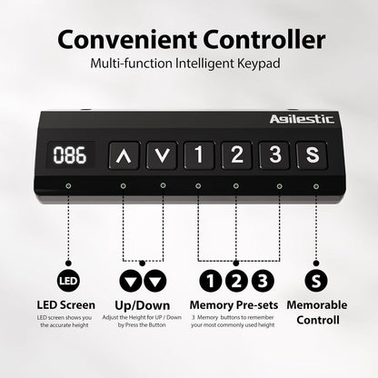 Ergonomischer L-förmiger Stehschreibtisch 160x140 cm LED Licht