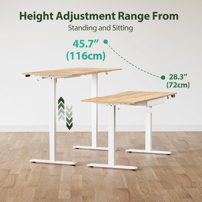 Elektrischer Stehschreibtisch 120x60 höhenverstellbar Holz Schreibtisch mit