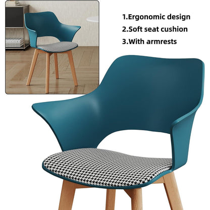 6 Esszimmerstühle Modern Nordic Blau mit Armlehnen
