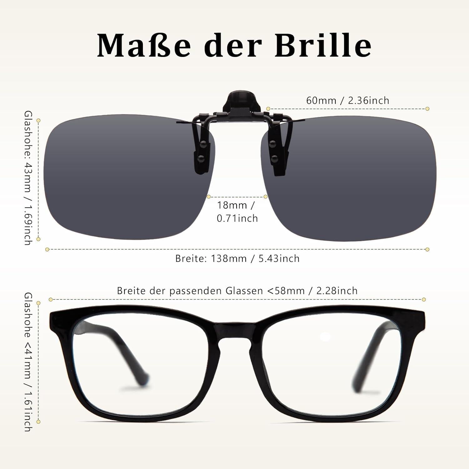 Epavouos Clip-On Polarisierte Sonnenbrille UV400