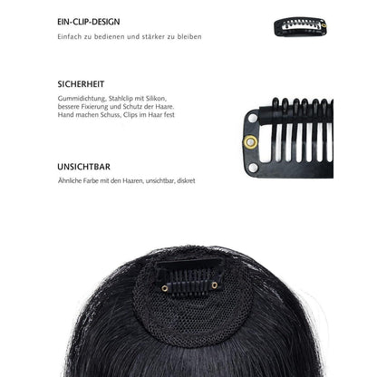 Clip-In Pony Echthaar – Unregelmäßiger Pony Schwarz