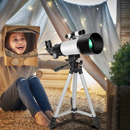 70mm Refraktor Teleskop für Anfänger mit Stativ & Telefonadapter