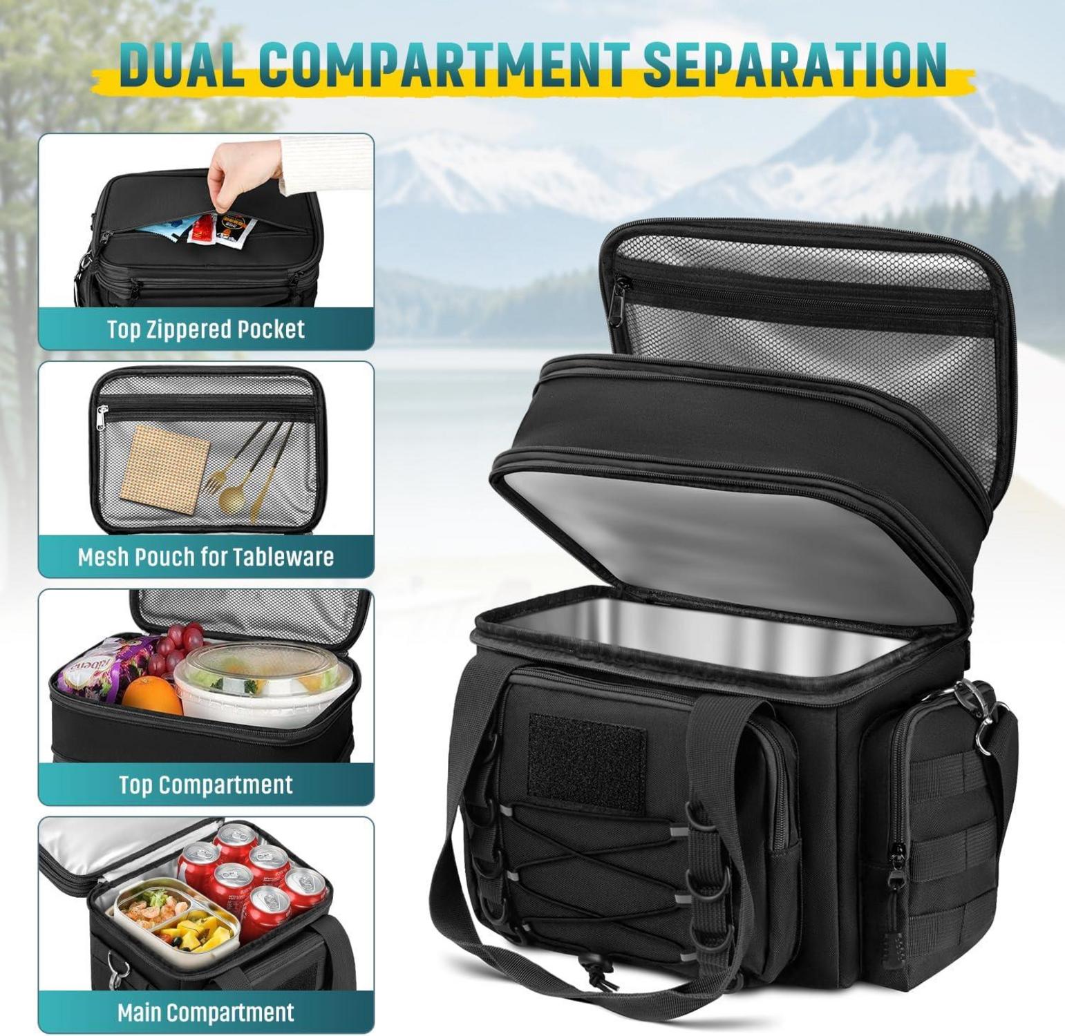 TEUEN Kühltasche 20L Doppeldecker Lunchtasche wasserdicht Isoliert für Picknick