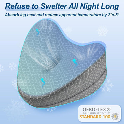 Ergonomisches Kniekissen Memory Foam Seitenschläfer Kissen Grau