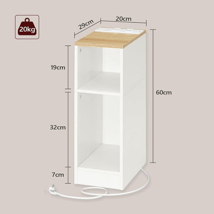 Beistelltische mit Ladestation und LED-Sensorlicht, 2er-Set