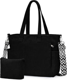 Große Cord Umhängetasche Damen Reise Shopper Handtasche