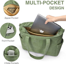 Damen Cord Umhängetasche mit Schultergurt, Große Handtasche