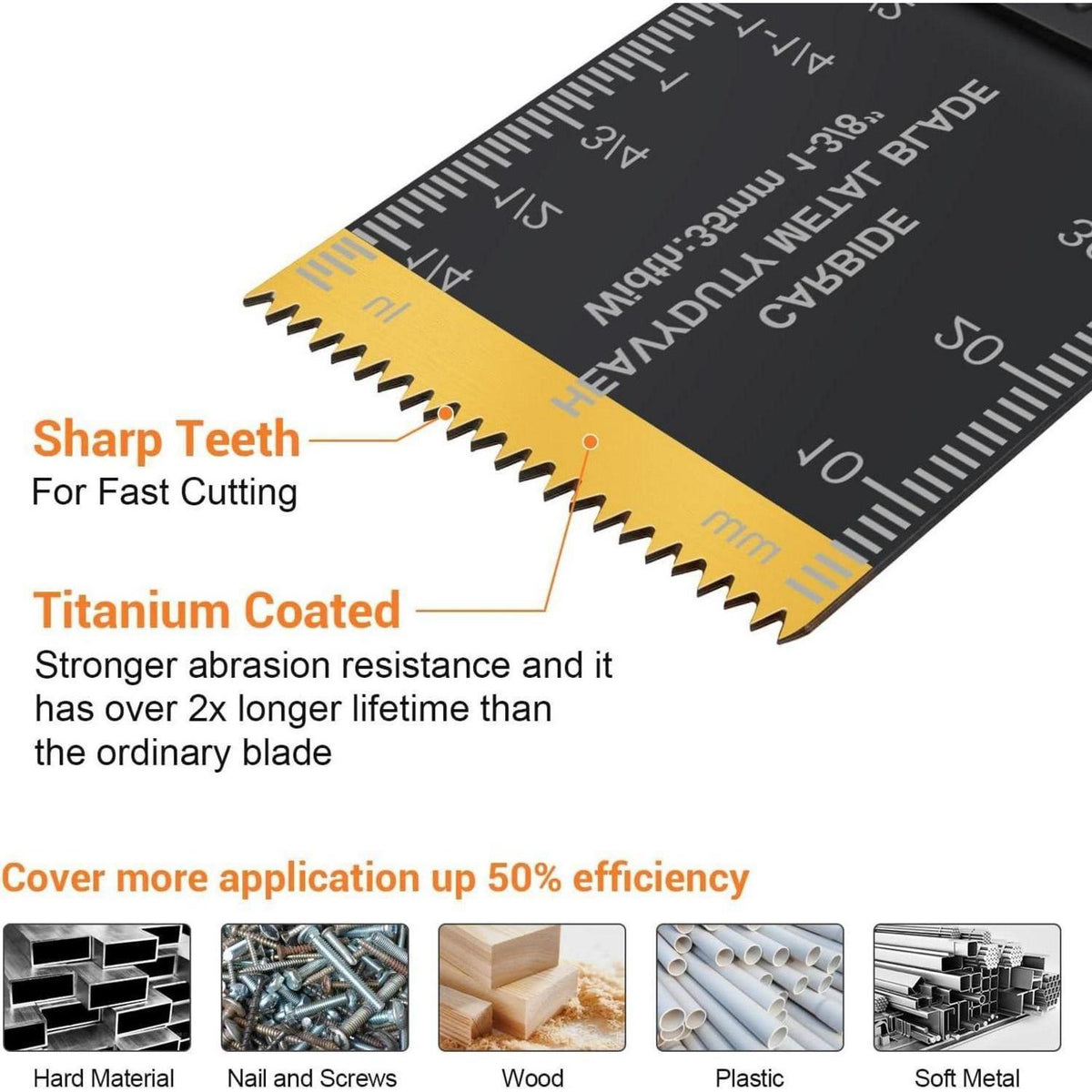 50x Titan Sägeblätter für Multitool, Metall & Holz