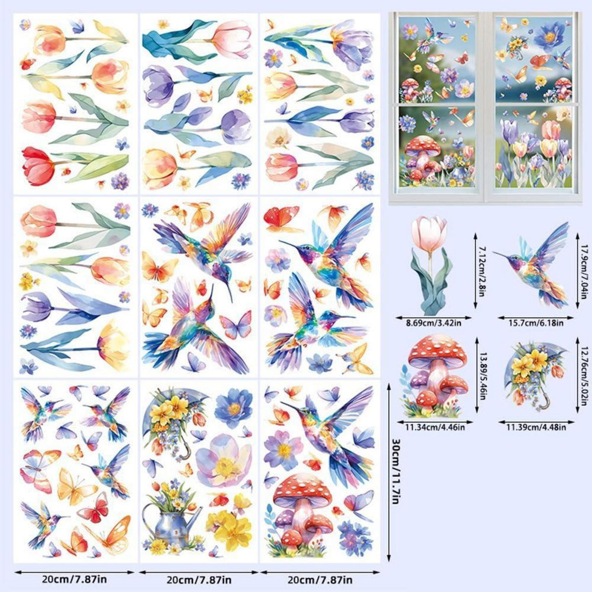Fensterbilder Frühling 9 Blatt – Schmetterlinge Deko