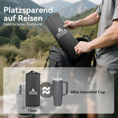 Doppel Isomatte 120x200cm Aufblasbar mit Fußpumpe Navyblau Grau