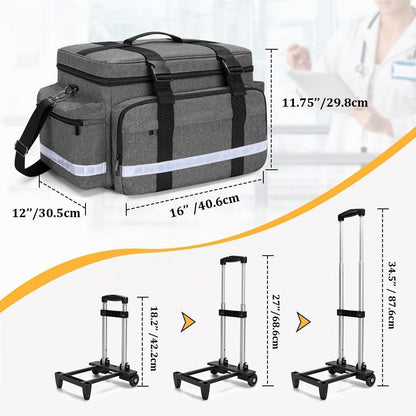 Medizinische Tasche mit Trolley – Erste-Hilfe-Tasche für Pflegekräfte