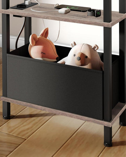 3-stufiger schmaler Beistelltisch Ladestation Schlafzimmer Wohnzimmer Büro