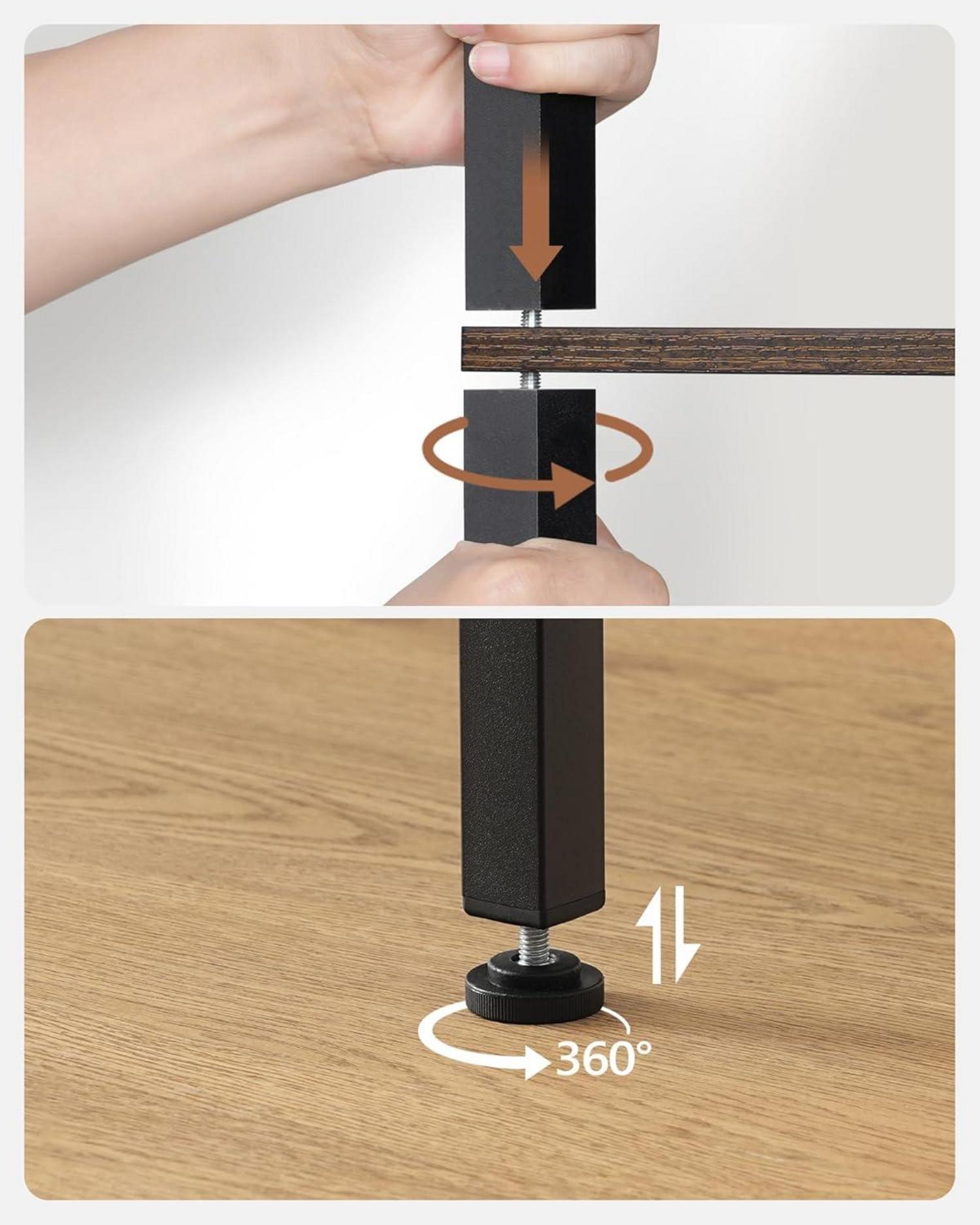 3-stufiger schmaler Beistelltisch mit Ladestation und