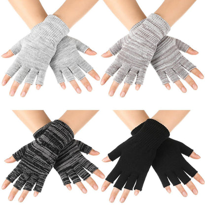 Fingerlose Handschuhe 4 Paar Thermo Strickhandschuhe Winter Damen Herren