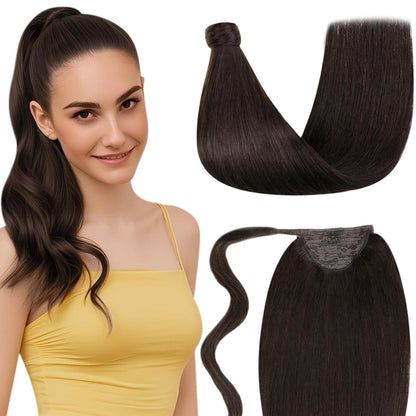 Echthaar Zopfbraut Braun – Haarverlängerung 50cm