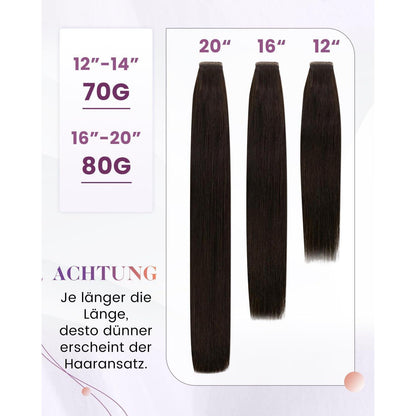 Echthaar Zopfbraut Braun – Haarverlängerung 50cm