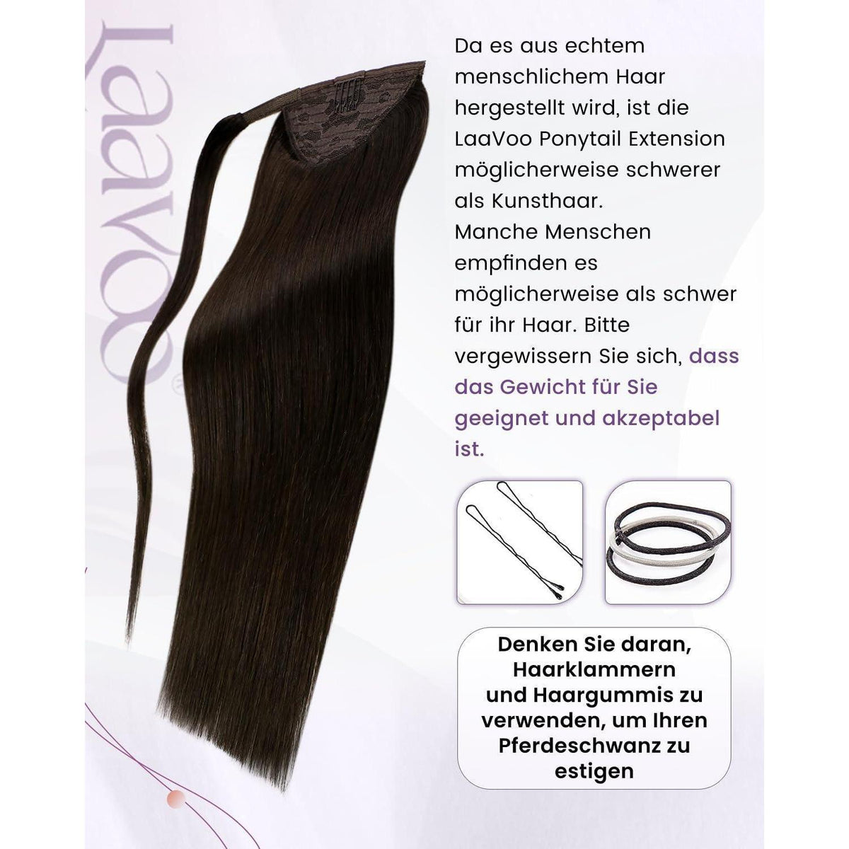 Echthaar Zopfbraut Braun – Haarverlängerung 50cm