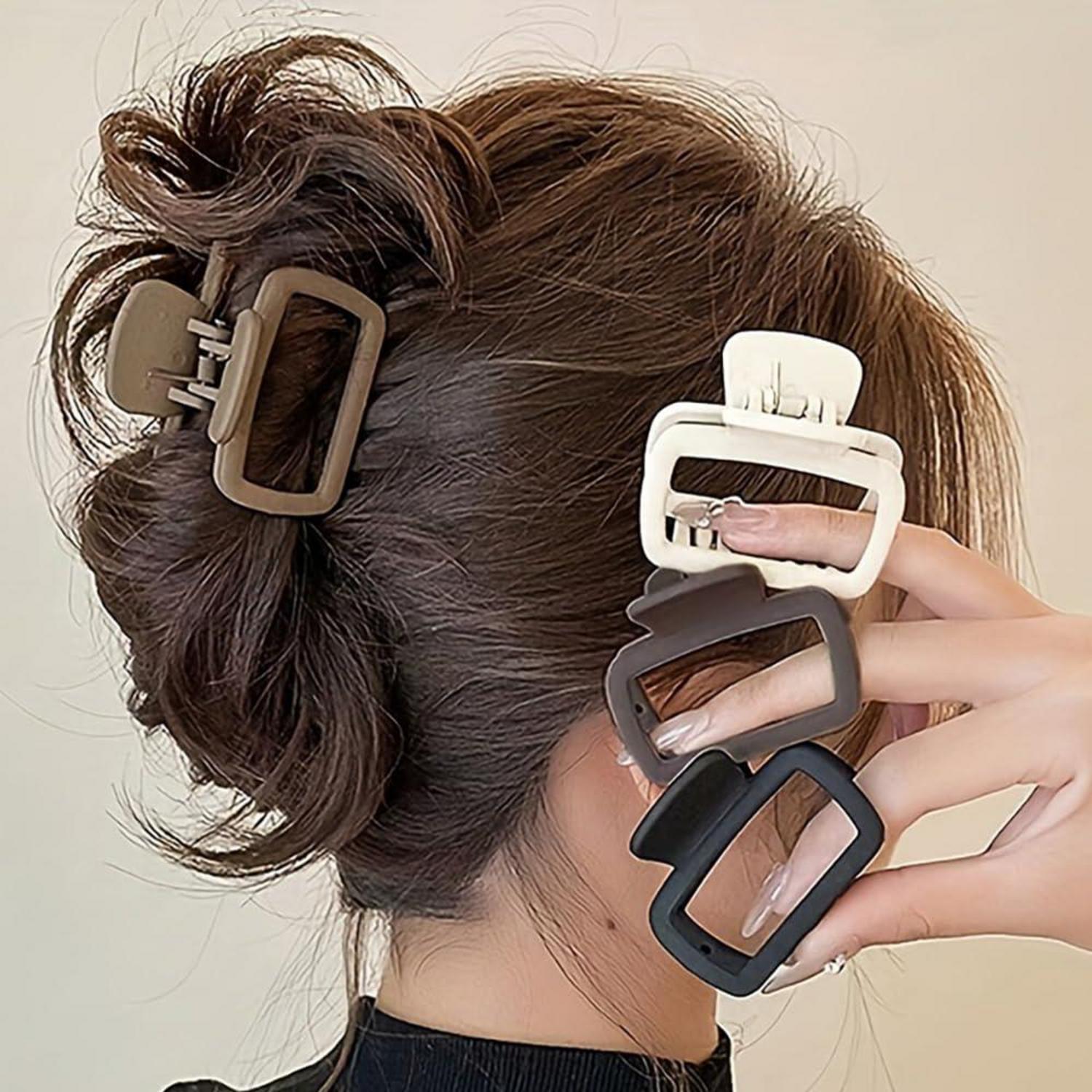 4er Set Quadratische Matte Haarklammern Haarspangen für Damen