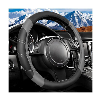 Lenkradhülle Auto Universal Grau – Anti Rutsch & Grip in Lederoptik