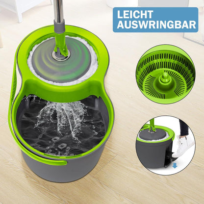 Mikrofaser Wischmopp Set mit Eimer und 3 Pads