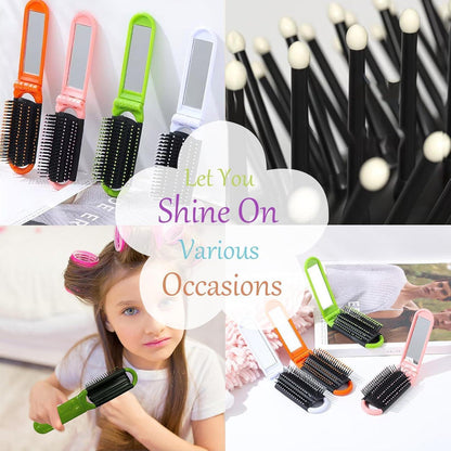 Mini Haarbürste Set 6-teilig Reisebürste klappbar mit