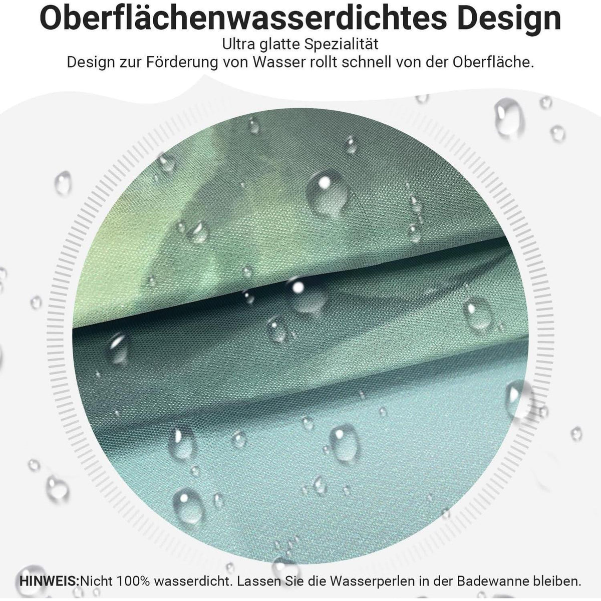 Berge Duschvorhang 240x200cm mit 16 Haken & Beschwerter Saum