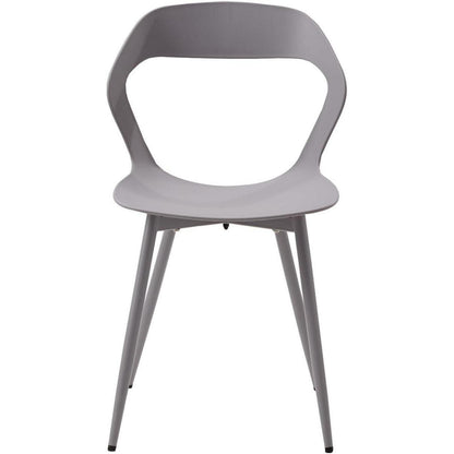 8er Set Nordische Esszimmerstühle mit Metallbeinen – Grau