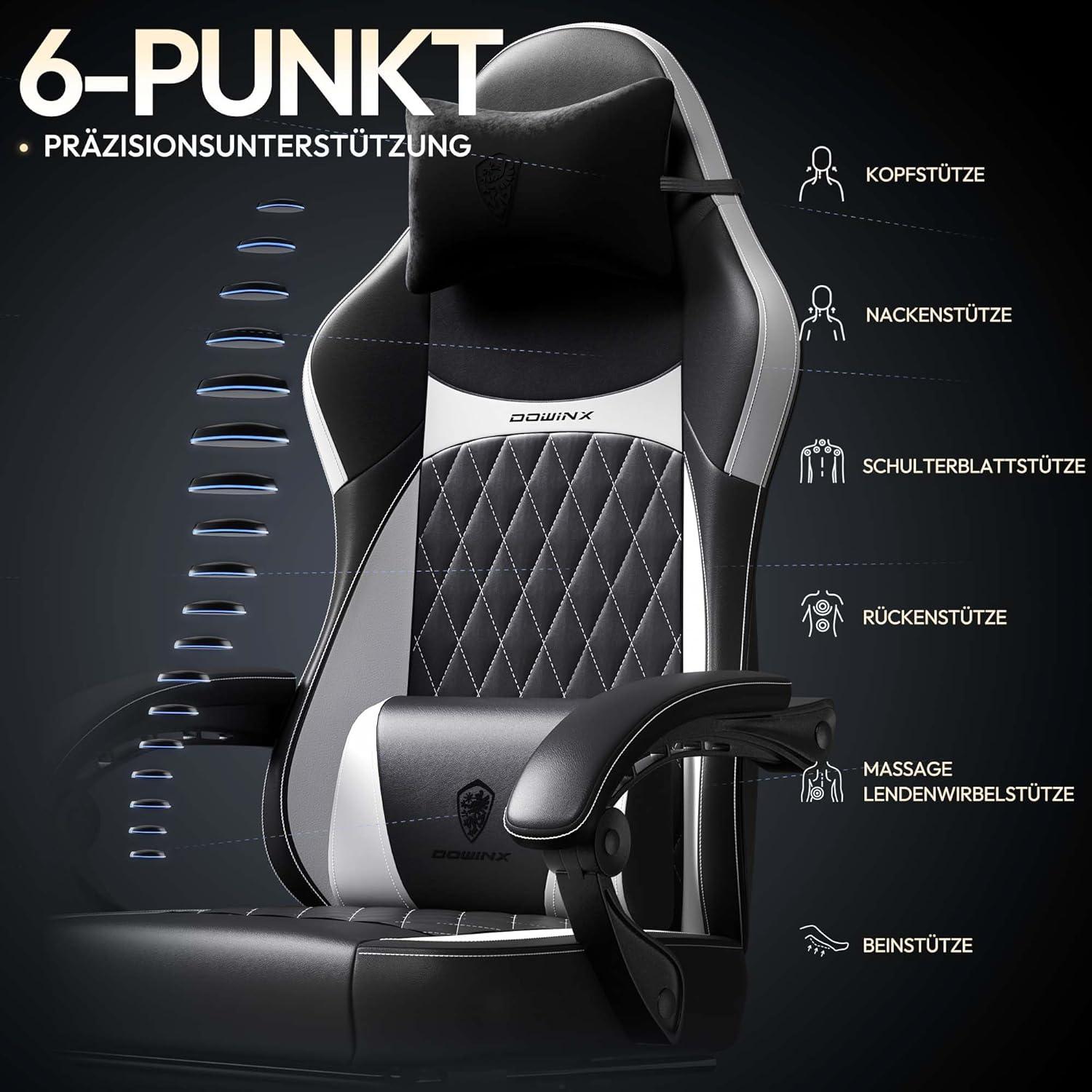 Gaming Stuhl Racing Gamer Ergonomischer Sessel mit Lendenwirbelstütze