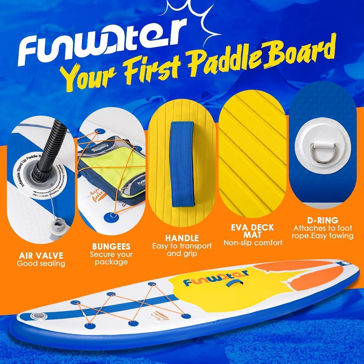 Aufblasbares SUP Board Manta Dunkelblau mit Zubehör