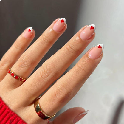 Valentinstag Falsche Nagelkunst Herz Dekoration Press-On 24 Stück
