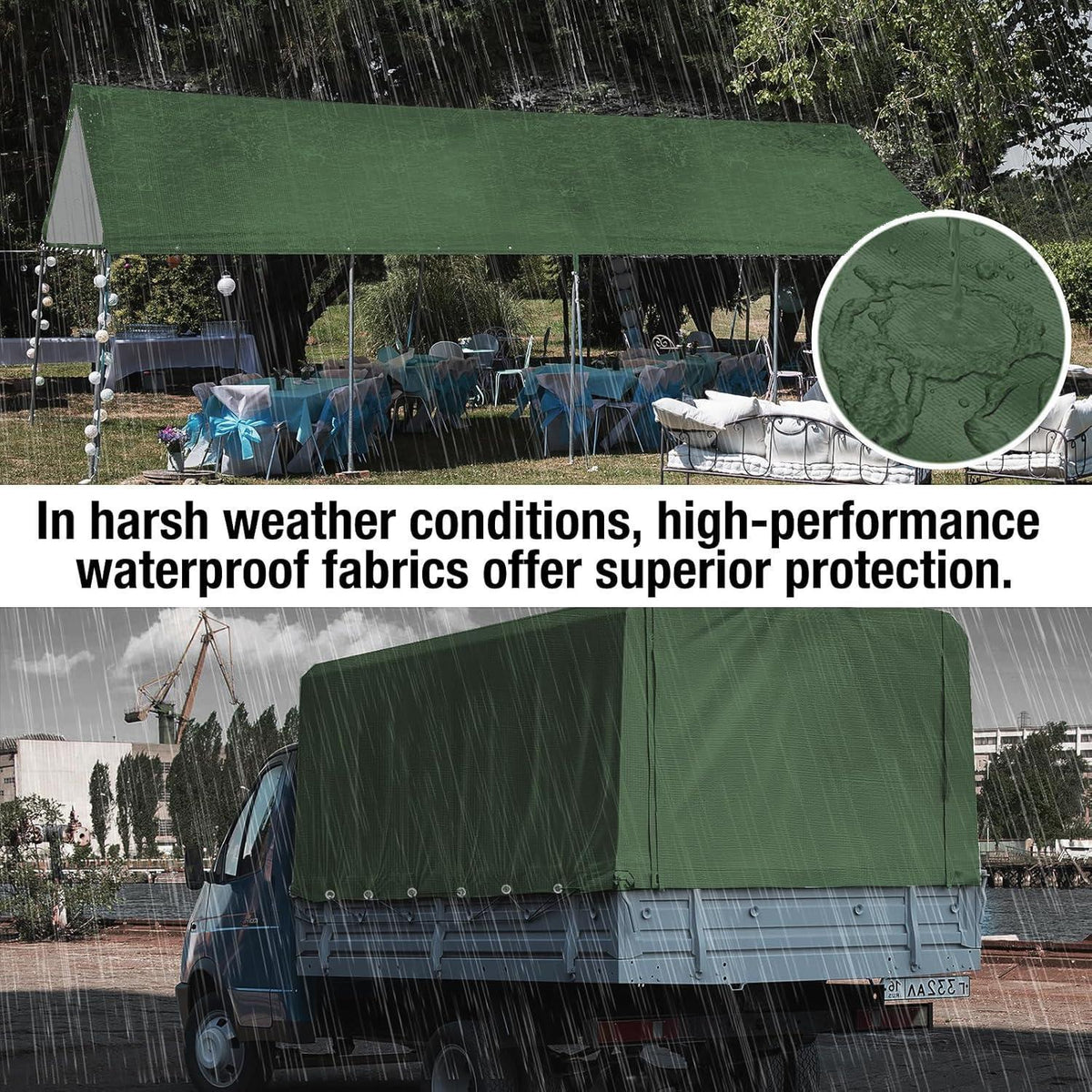 Wasserdichte Abdeckplane 5x8m – Grün, Robust & Vielseitig