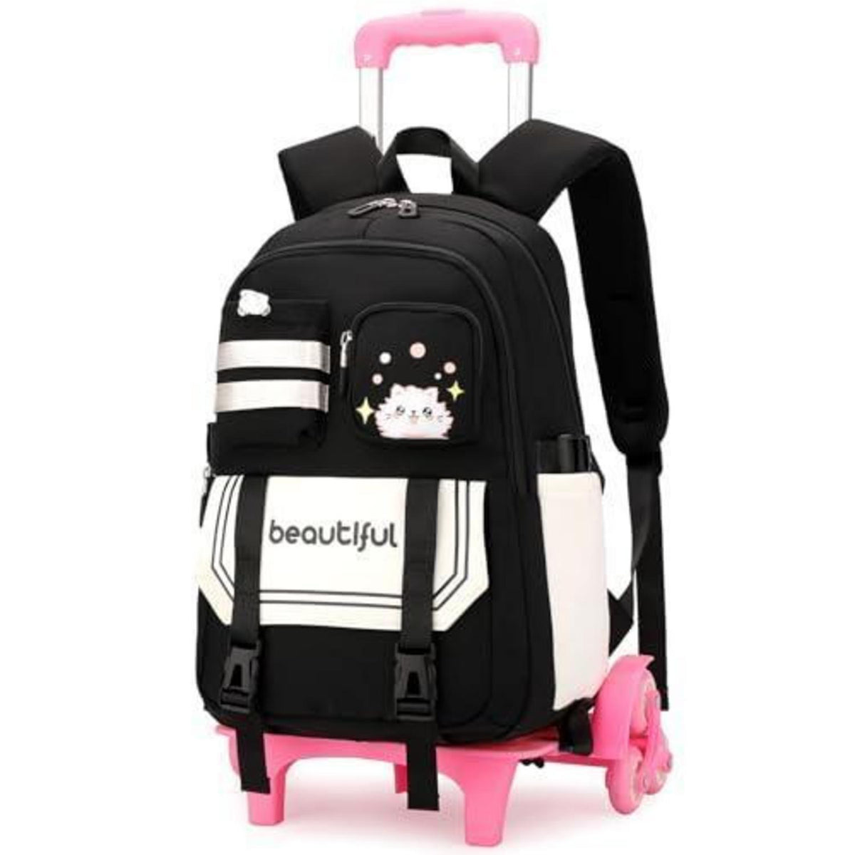 Schultrolley Rucksack Mädchen mit 6 Rädern & Trolleyfunktion