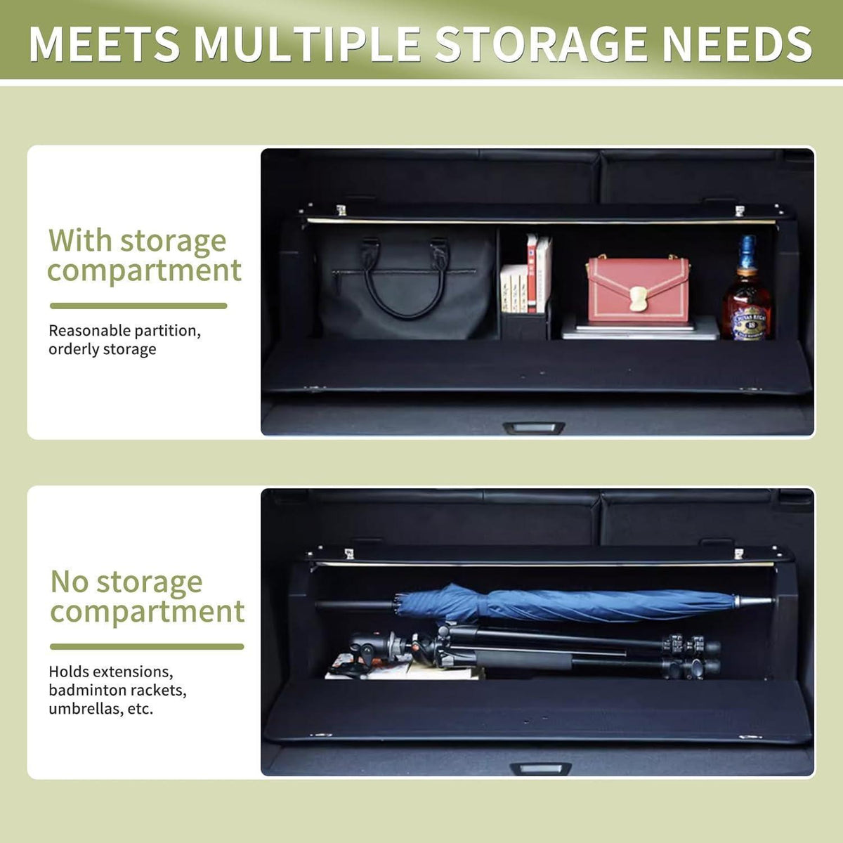 XL Leder Kofferraum Organizer mit Deckel & Griffen