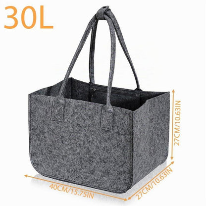2x 30L Filztasche Einkaufstasche Faltbar Dunkelgrau/Magenta mit Innentasche