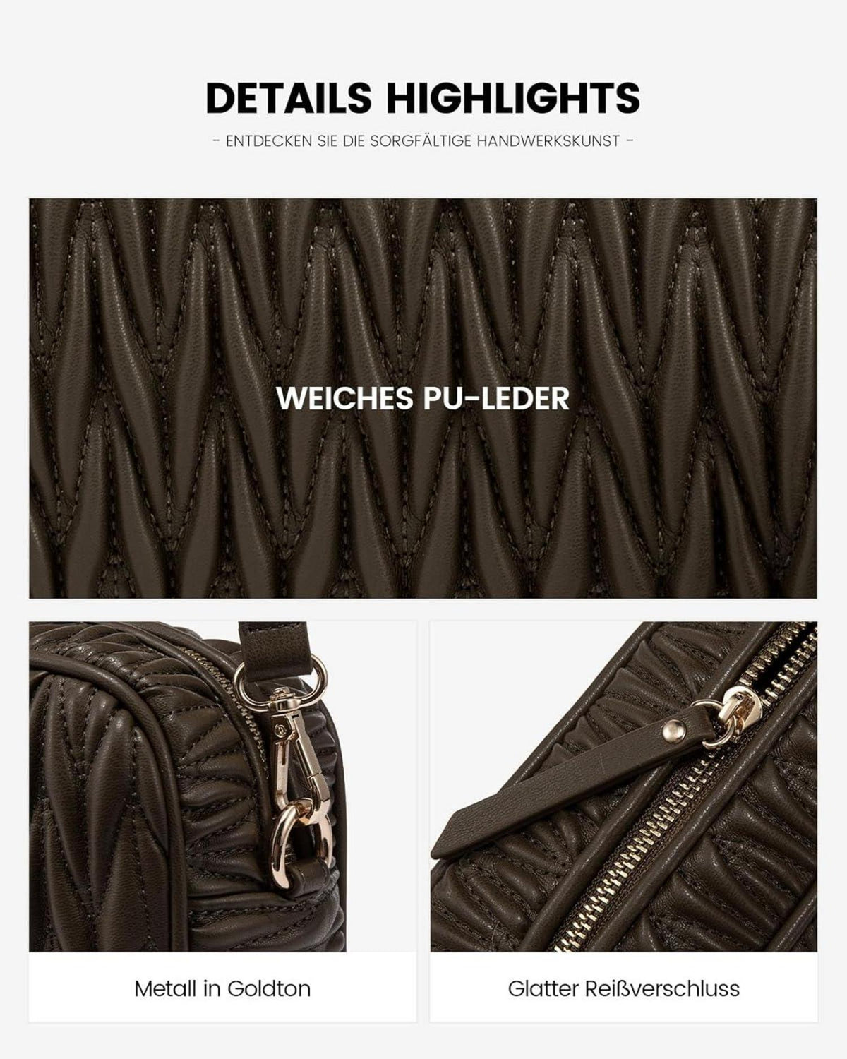 LOVEVOOK Umhängetasche Damen Klein Crossbody Schultertasche Leder