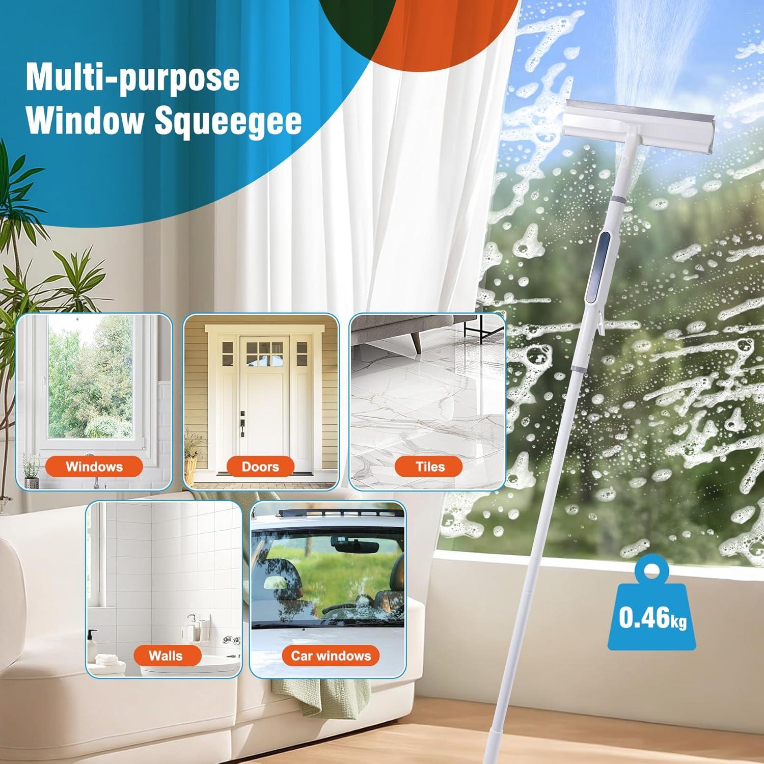 Professioneller Fensterabzieher mit Sprühfunktion und langer