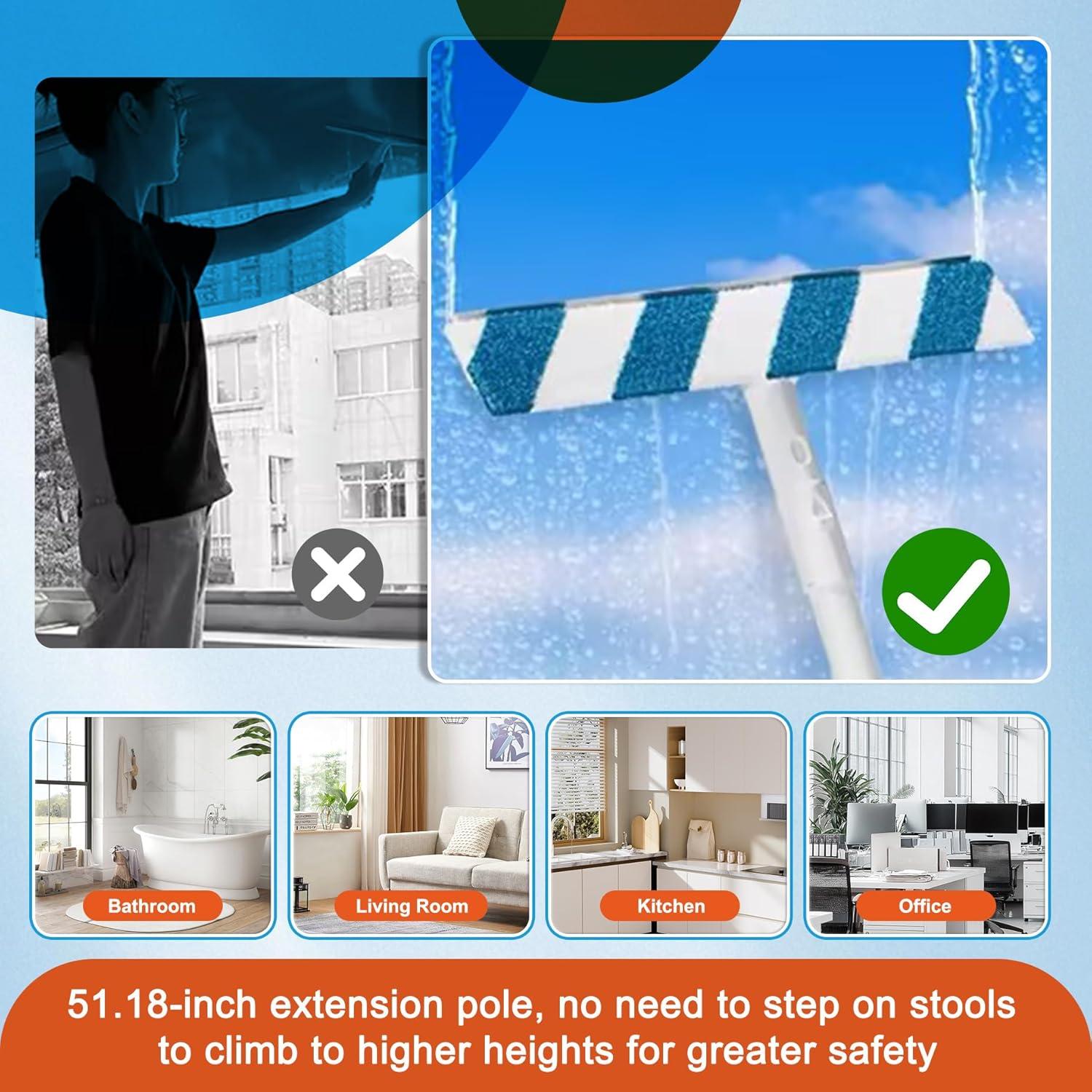 Fensterabzieher Profi mit Sprühfunktion und langem Griff Swivel